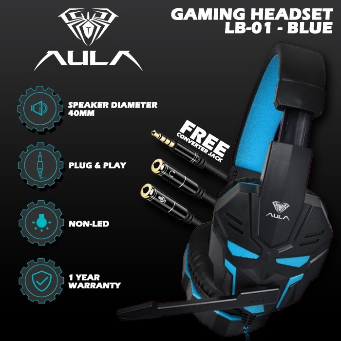 Headset Gaming AULA Prime LB01 Wired - AULA LB 01 Gaming Headphone