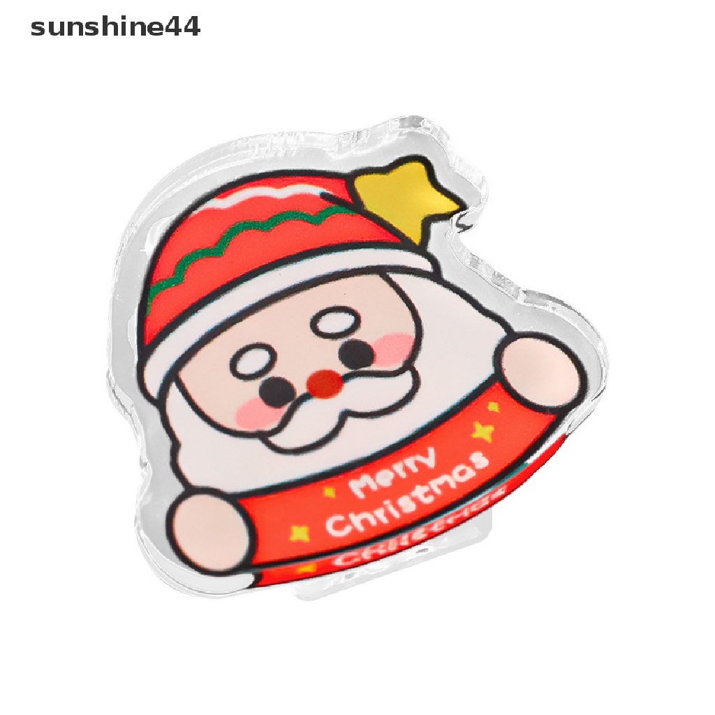 Sunshine 2/5Pcs Klip Pengikat Bookmark Dekoratif Memo Clip Photo Card Holder Natal Transparan Klip Kertas Akrilik Makanan Ringan Sealing Clip Diy Clips.