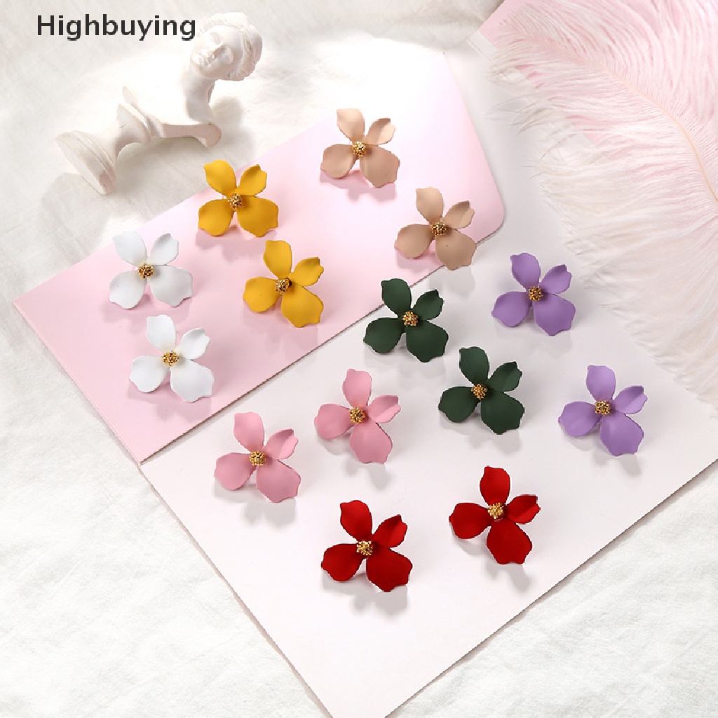 Hbid Anting stud Bentuk Bunga Desain Korea Musim Panas Manis Tidak Teratur fashion Perhiasan Glory