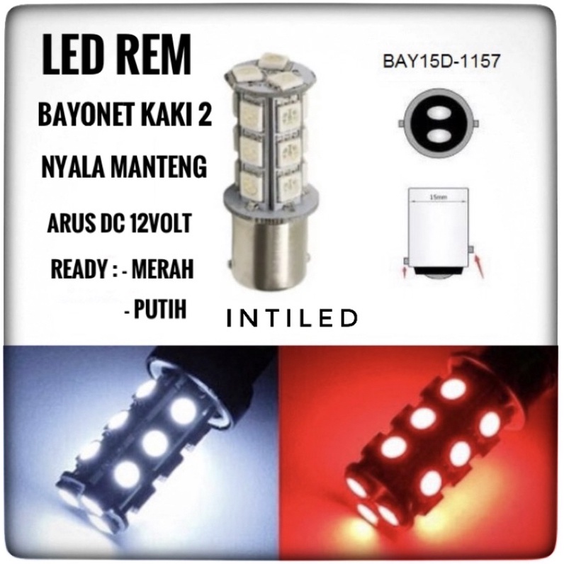 12VOLT - LAMPU LED REM 1157 BAYONET KAKI 2 NYALA MANTENG