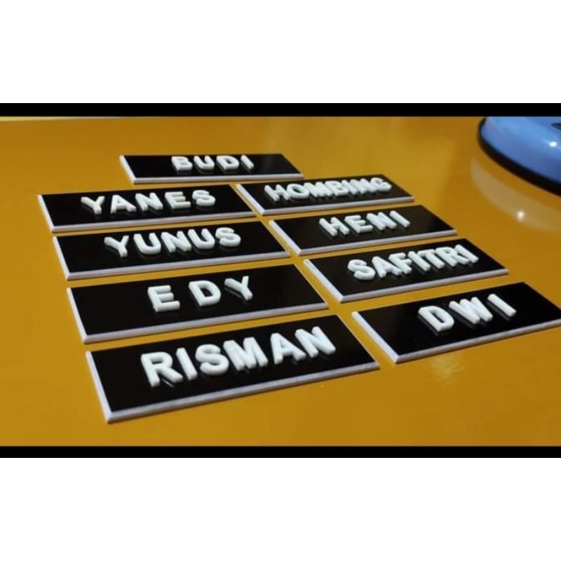 

papan nama pdh model timbul