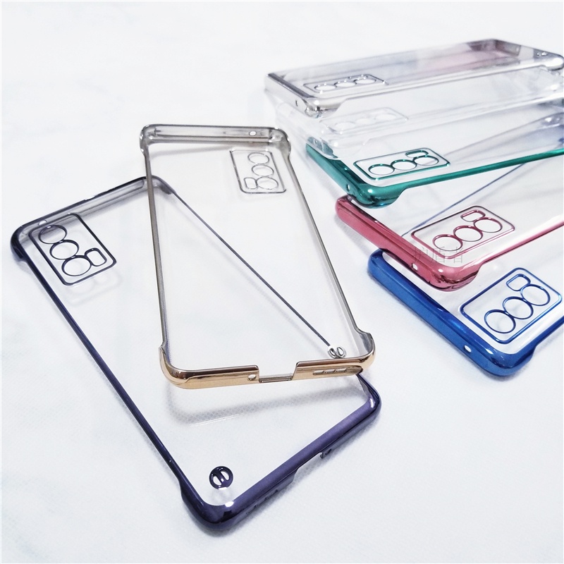 Casing Transparan Casing Transparan Pinggiran Electroplated Untuk VIVO X60 X80 Pro X50 X70 Pro+VIVO Iqoo8 9 Pro 7 Shock proof Case