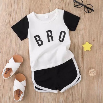 SETELAN ANAK UNISEX TULISAN BRO / SET TULISAN BRO