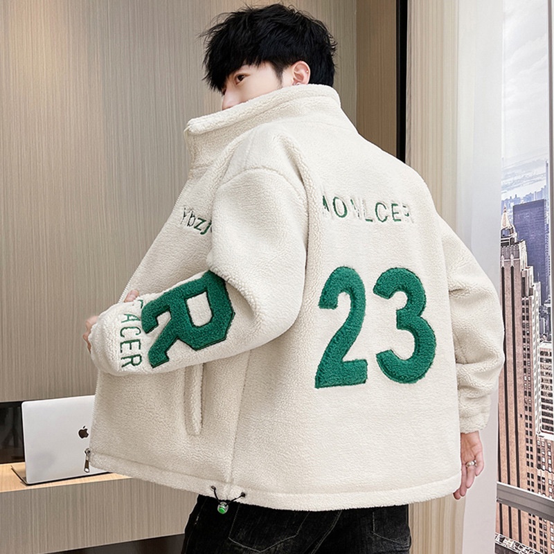 Jacket Bulu Menebal Mantel Pria Domba Wol Imitasi Kasmir Katun Mantel Jaket Pria