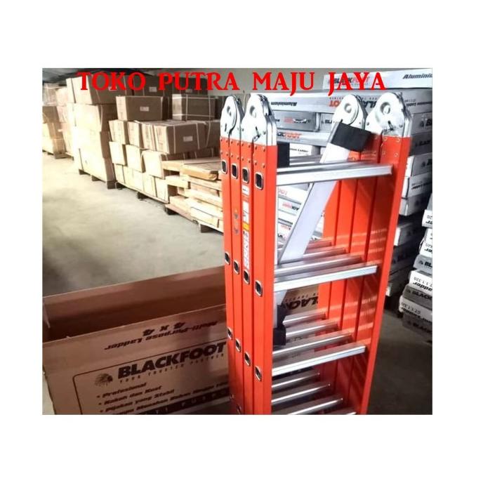 HIGH QUALITY TANGGA LIPAT ALUMUNIUM MERAH BLACKFOOT 4X6 / 6,9Meter