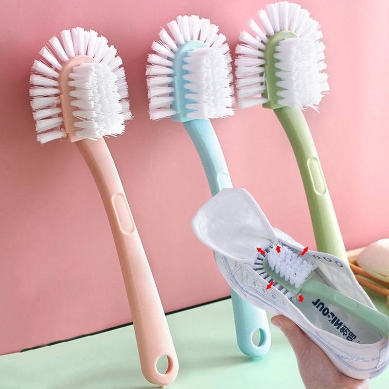 Multifungsi Cincin Lima Sisi Dekontaminasi Cuci Sepatu Gagang Panjang Sikat Bulu Keras Sikat Pembersih Kamar Mandi Rumah Sepatu Lantai Dinding Sikat Kreatif Kompor Wastafel Bathtub Brush