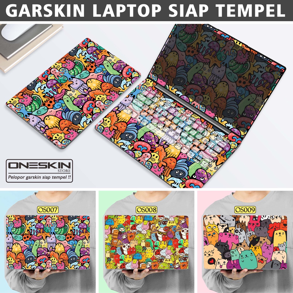 Garskin Sticker Laptop Protector Macbook Full Body Bottom Bezel Palmrest Skin Doodle Art