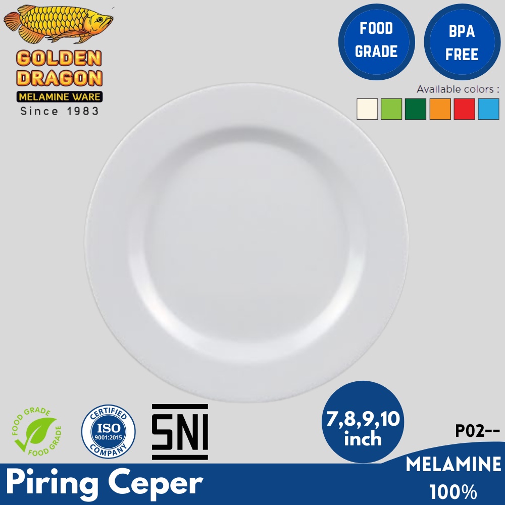 Piring Ceper Melamin Golden Dragon / Piring Makan Ceper Melamine 7 8 9 10 inch