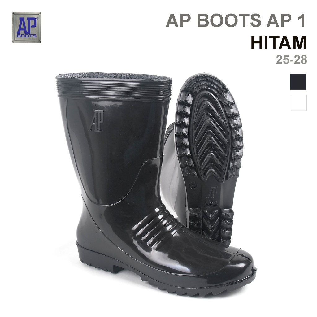 AP Boots AP 1 Hitam - Sepatu Boots PVC APD ,Pertanian ,Perkebunan, Pertambangan,Dinas Kebersihan.