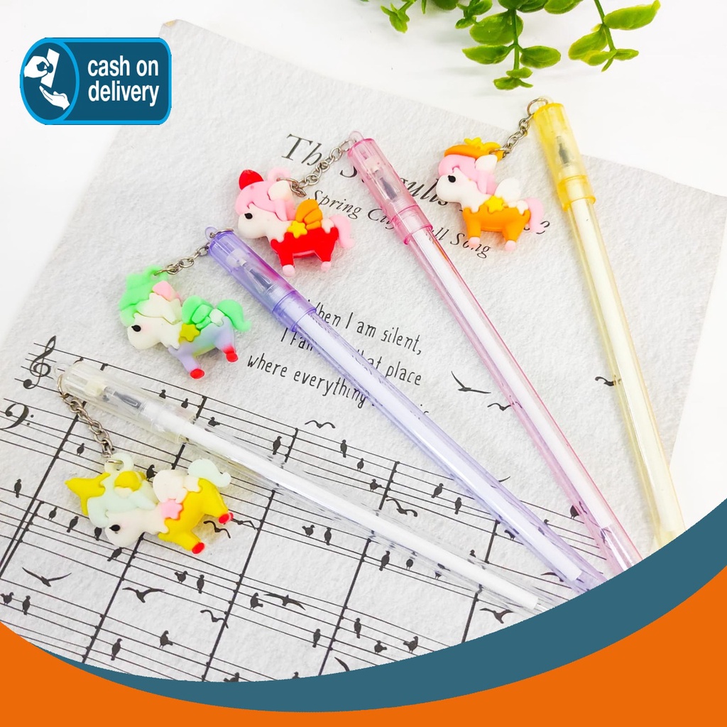 

PULPEN GANTUNGAN UNICORN KUDA PONI PEN GEL PENA KARAKTER BOLPEN UNIK LUCU