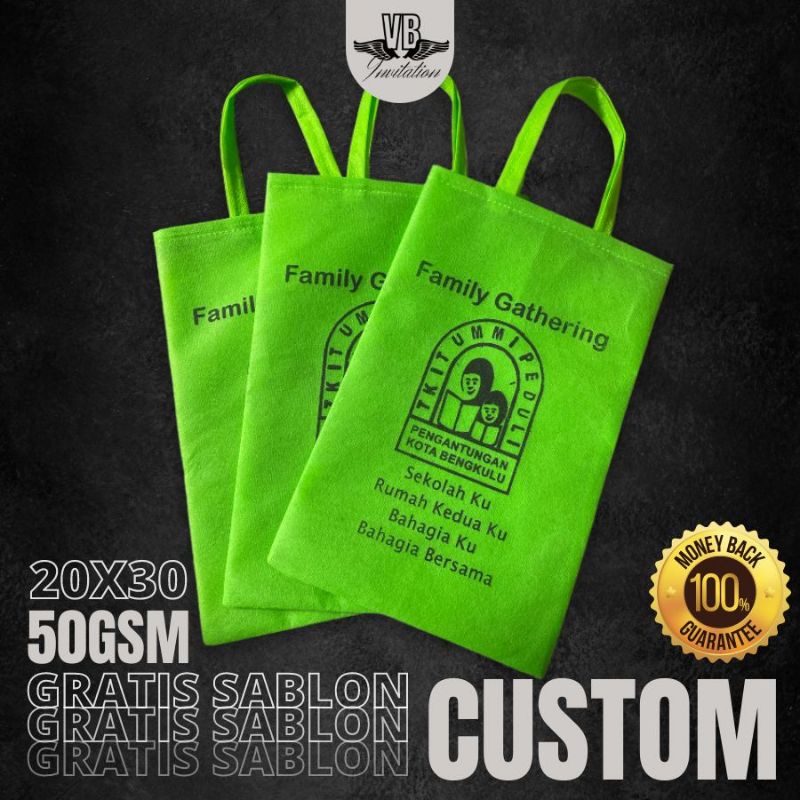 TAS CUSTOM PROMOSI TOKO JUALAN MURAH MERIAH SIMPLE TERLARIS 50GSM F20X30