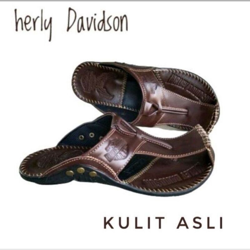 sandal pria /sandal kulit pria /sandal herly davidson / sandal jepit /sandal slip on /sandal murah