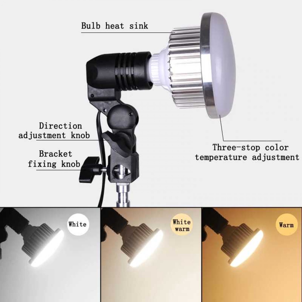 Tripod Stand Lampu Dengan Smartphone Boom Arm Dan LED Light Adjustable