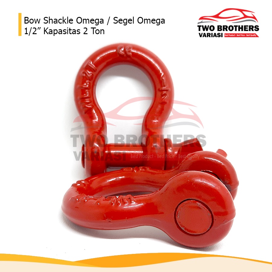 Shackle Omega 1/2 &quot; kapasitas 2 Ton Merah