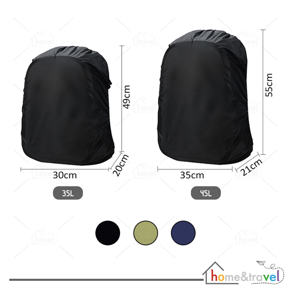 HOVELSHOP Raincover Pelindung Tas Ransel Anti Air Mantel 35 45 L Raincoat Polos Tebal