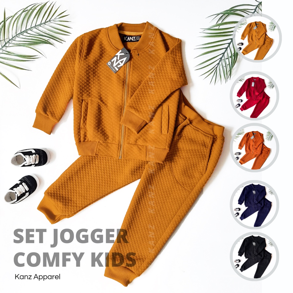 Set Comfy Celana Jogger Pants Anak | celana jogger Bayi / Anak Usia 1 - 8 tahun | Jaket Joger Anak Laki Laki Dan Perempuan