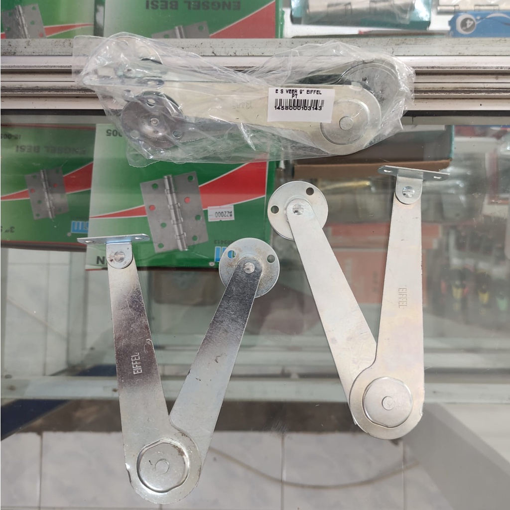 Penahan Jendela Engsel Salon Veer 9" Siku Wayang Tangan Gareng