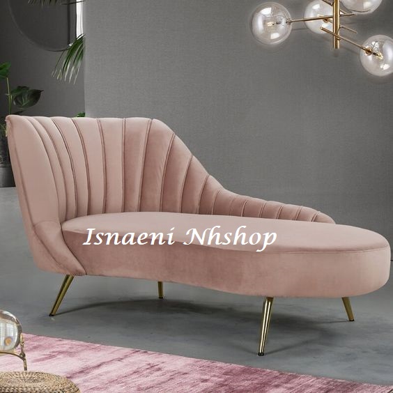 Modern Kursi Malas Furnitur Ruang Tamu/Modern  Pink Lounge Sofa Bed Gold Stainless/BERGARANSI