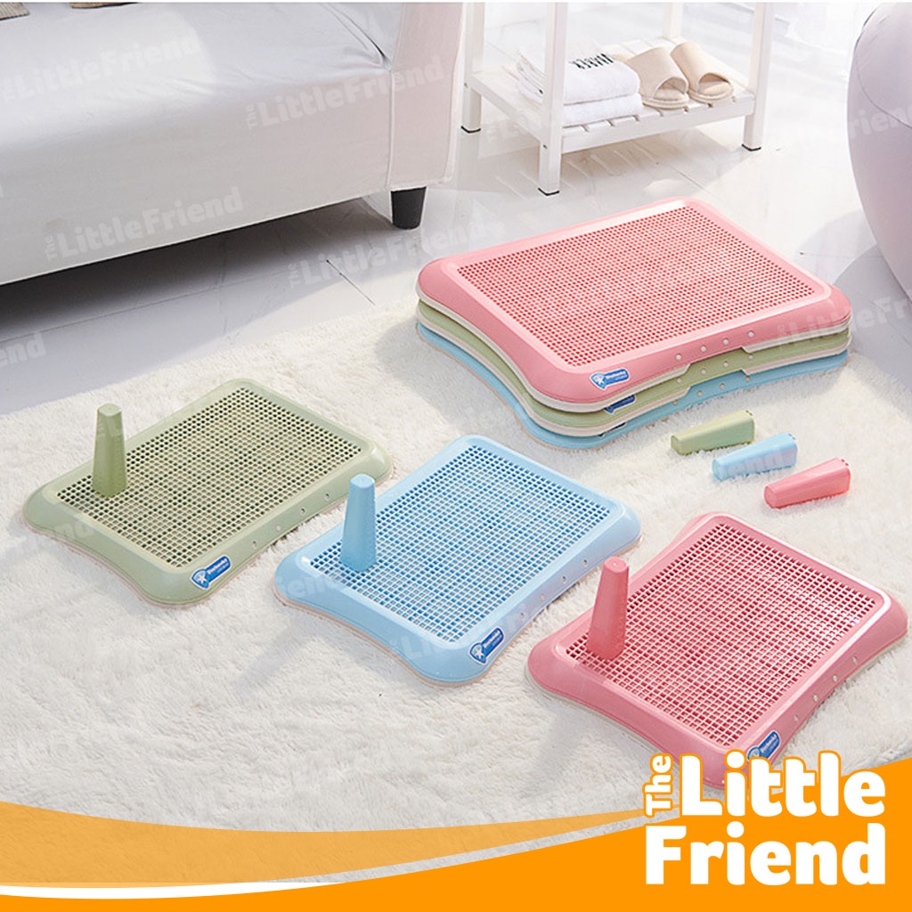 Pet Toilet Pee Poop Training Pad Tray Anjing Lengkap Wall dan Stick Tiang SMALL