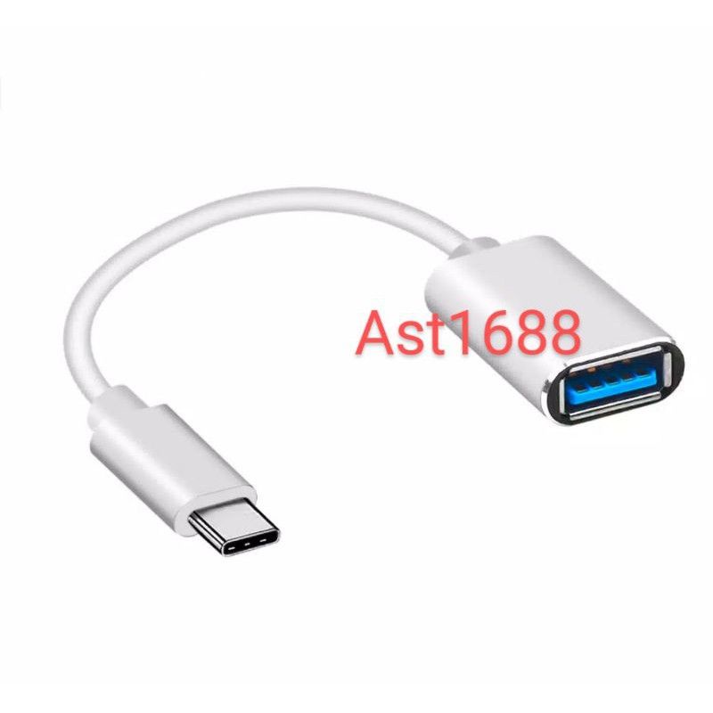 Kabel Data OTG type C sambungan USB warna Hitam/ Putih