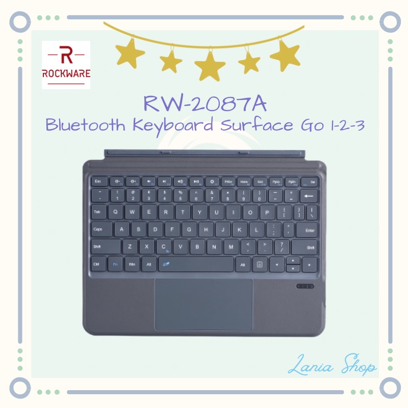 ROCKWARE RW-2087A - Bluetooth Keyboard for Surface Go 1-2-3