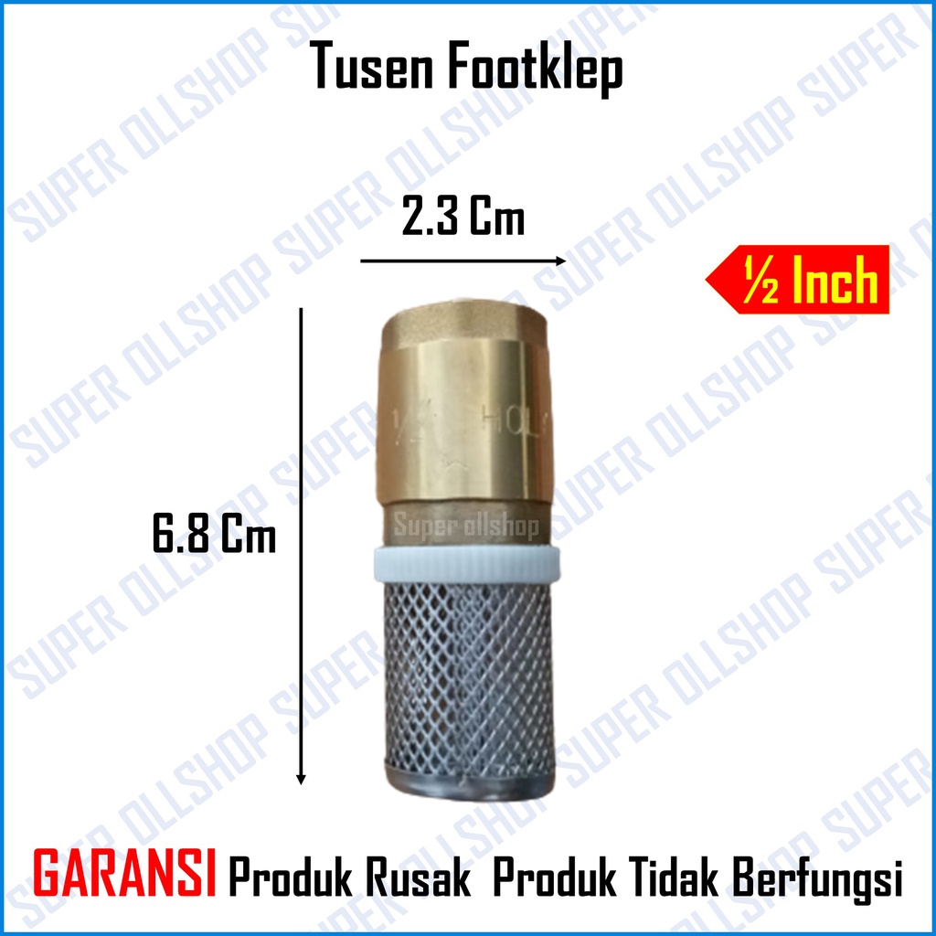 Tosen Foot Klep Tusen Klep Valve Kuningan 1/2 Inch / Tosen Footklep Kuningan Saringan Tandon Bawah Murah 1/2&quot; 3/4&quot; 1” Inch