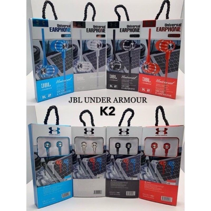 Hf headset jbl k2 suara super bass stereo + mic kwalitas terjamin bagus