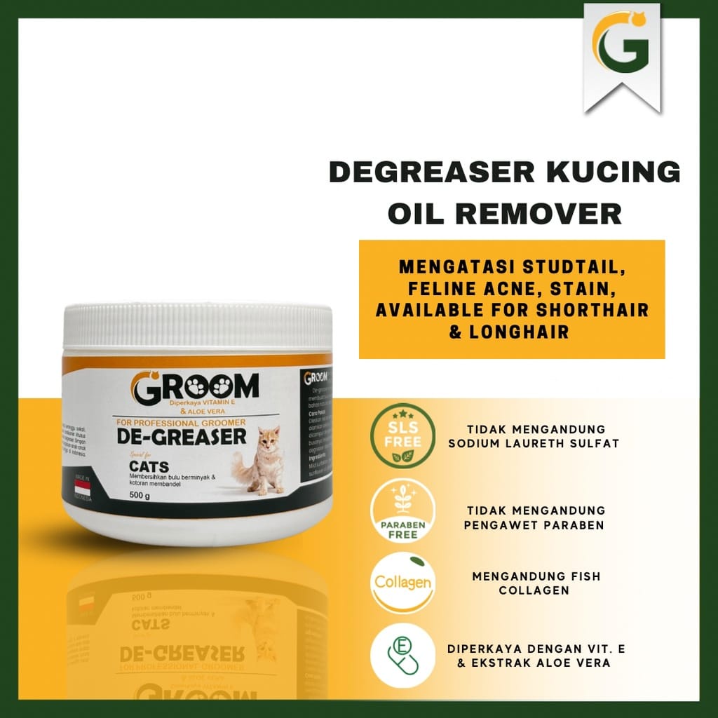 Groom Degreaser Kucing Anjing Penghilang Minyak Pada Bulu - Penghilang Noda Membandel 500 gr - Groomers Goop