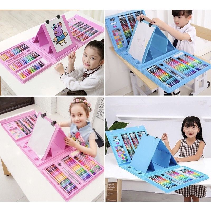 Crayon Pensil Warna Art Set 208pcs Pensil Warna Crayon Mewarnai Anak
