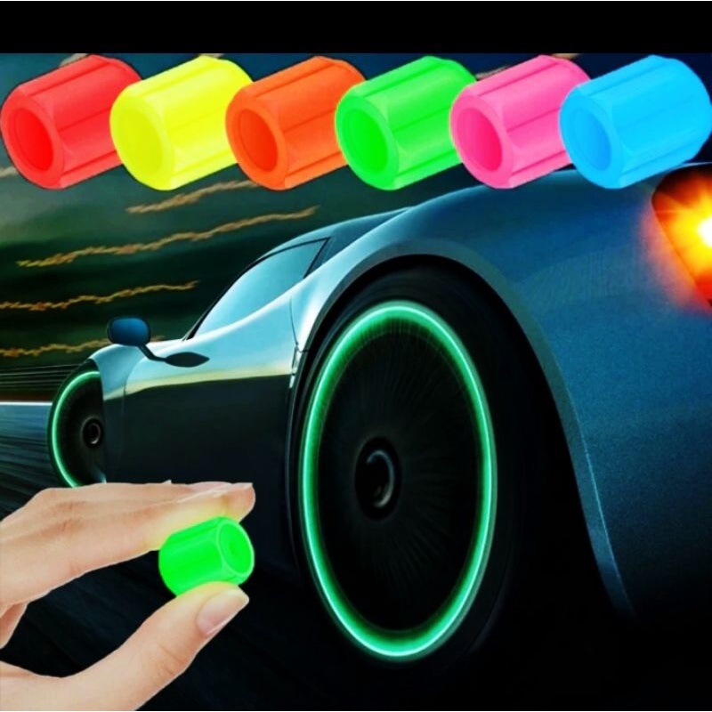 2 PCS TUTUP PENTIL GLOW IN THE DARK MOTOR MOBIL