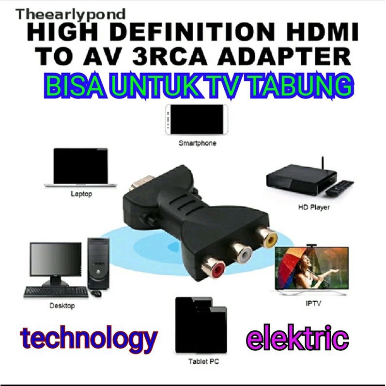 KABEL RCA HDMI TO RCA Cable RCA To 1.5m Audio Cable Male Braided 2 RCA To Aux Headphone Jack