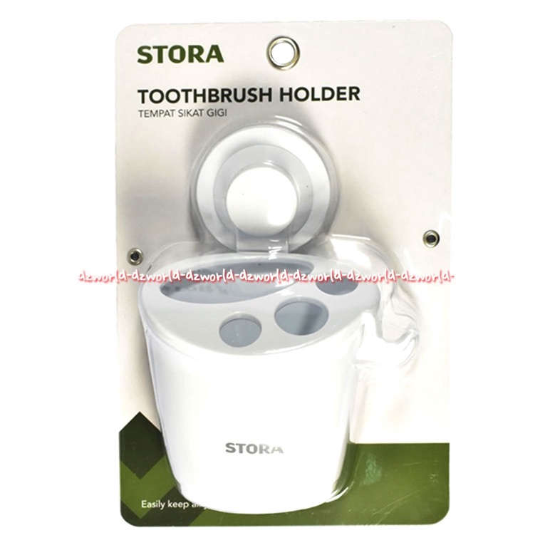 Stora White Toothbrush Holder Tempat Sikat Gigi Warna Putih Model Klep Tanpa Paku Mudah untuk Dipasang Didinding