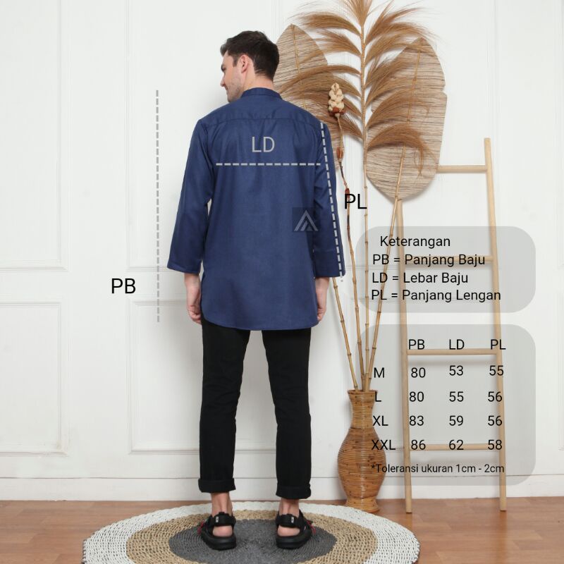 Baju Koko Pria Dewasa Kurta Lengan Panjang AHSAN