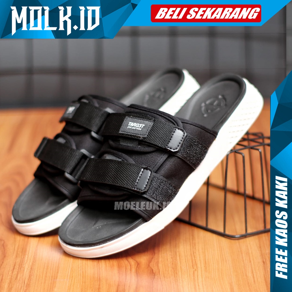 MOLK Sandal Slop Pria Kekinian Original Distro Sendal Slide Cowok Keren Simple Murah Trendy