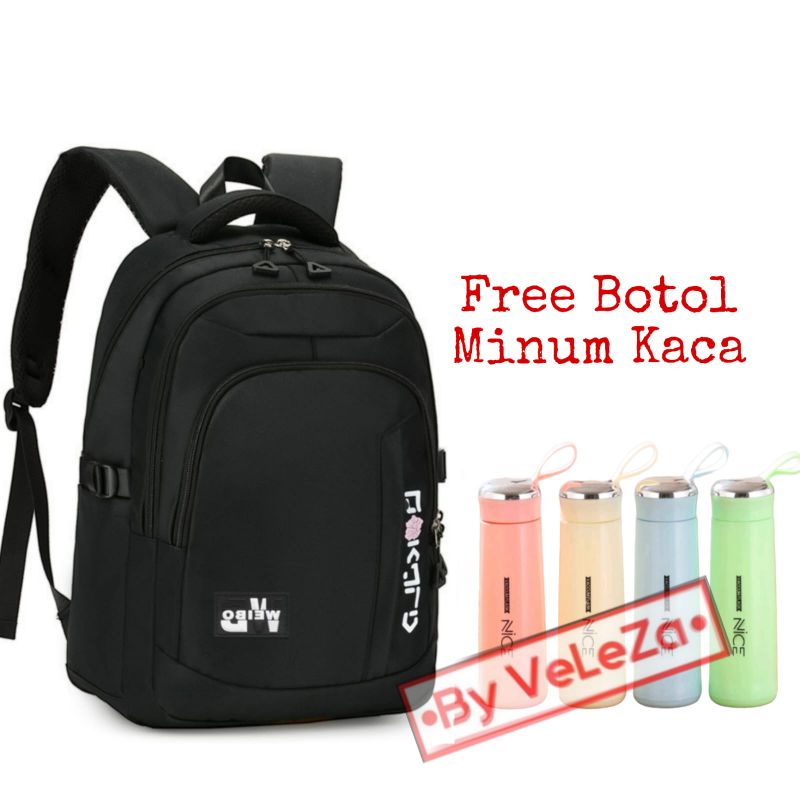 Tas Ransel Anak Sekolah Remaja Weibo gratis jam botol minum