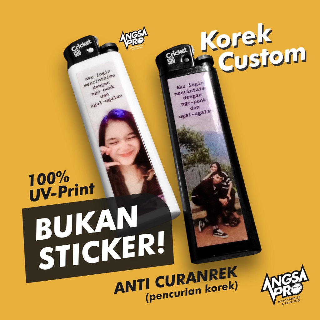 Korek Custom PREMIUM Original Cricket Print UV Angsapro