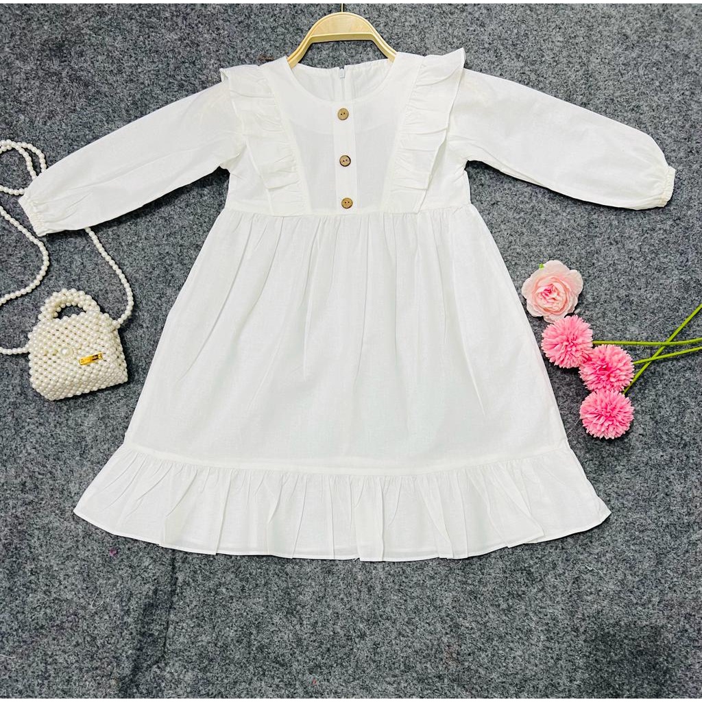 Jimmedy.id - Dress Anak Perempuan/Gamis Anak Bahan Katun Untuk Anak Usia 3-7 Tahun