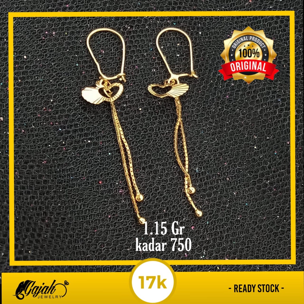 Anting emas 17K - 1.15 gr kadar 750 - 4028