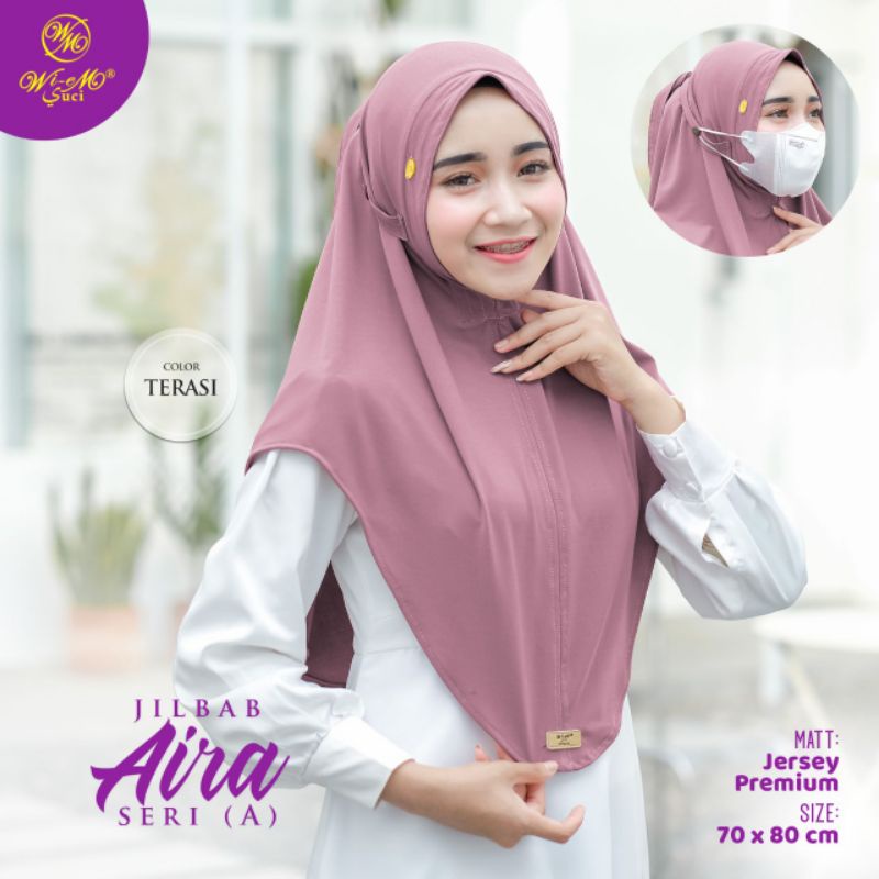 Aira Mini || Original by wiemsuci || Jilbab Masker Jilbab Instan Jersey Premium Jilbab Kekinian Jilb