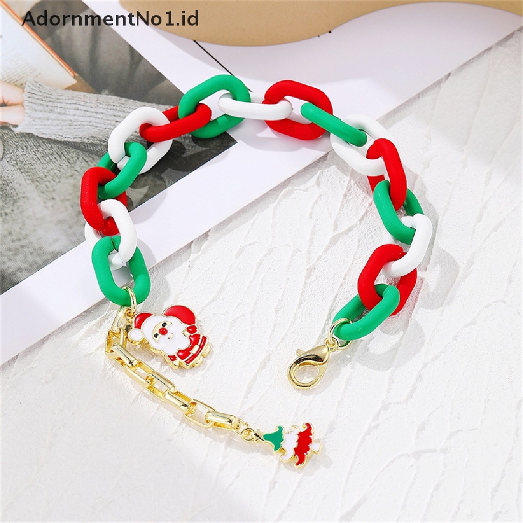 [AdornmentNo1] Gelang Natal Bentuk Santa Claus Gelang Untuk Wanita Gadis Manis Lucu Perhiasan Hadiah Xmas [ID]