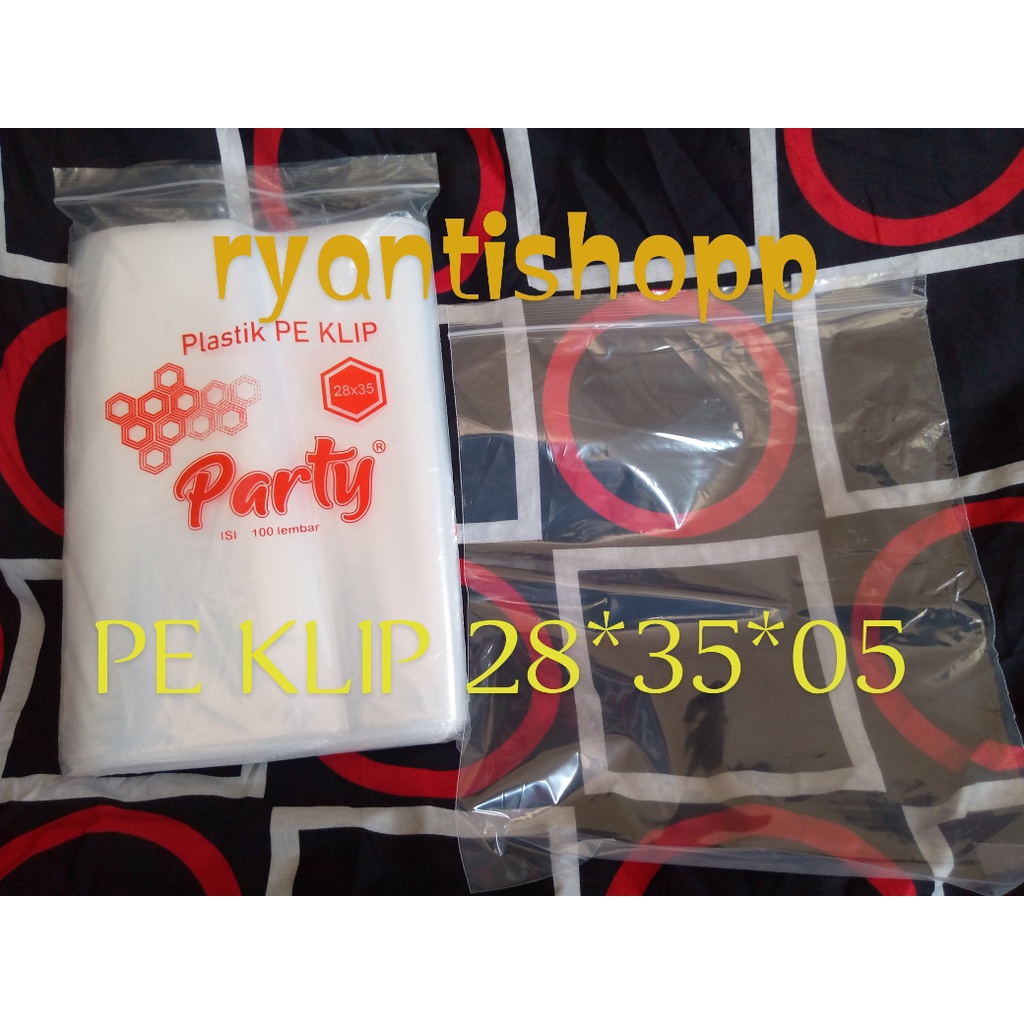 PROMO TERMURAH 1  pak isi 100 pcs UK28x35x05 Plastik Klip Ziplock Brand Party Bening Transparan Bahan PE Tebal Grosir Ecer Murah