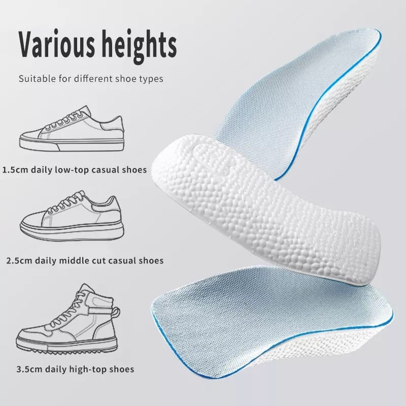 SOL PENINGGI BADAN PRIA DAN WANITA INSOLE PENINGGI ALAS SEPATU UNTUK TUMIT FOAM