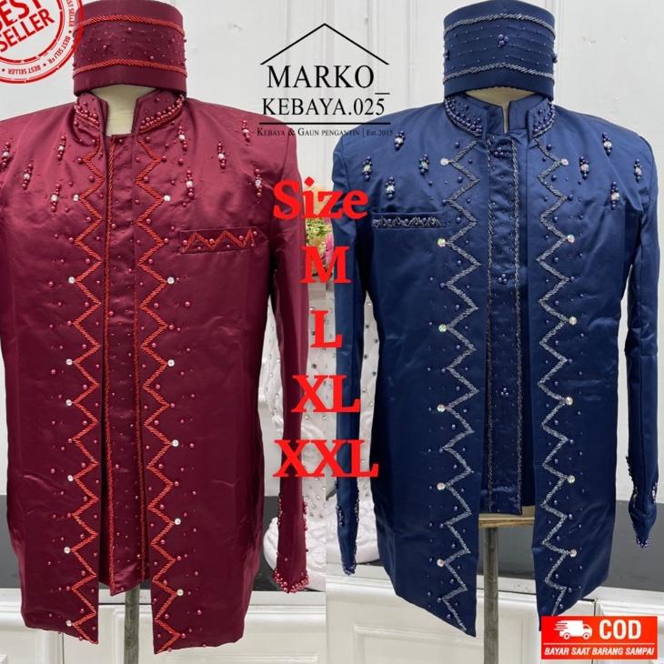 Kode2i2Hw Beskap pengantin / Beskap pengantin pria / Beskap pengantin putih / Beskap pengantin premi