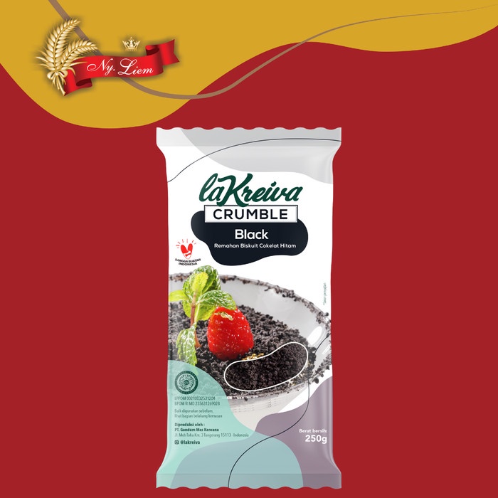 la Kreiva Crumbe Black / Remahan Biskuit Cokelat Hitam 250 gram