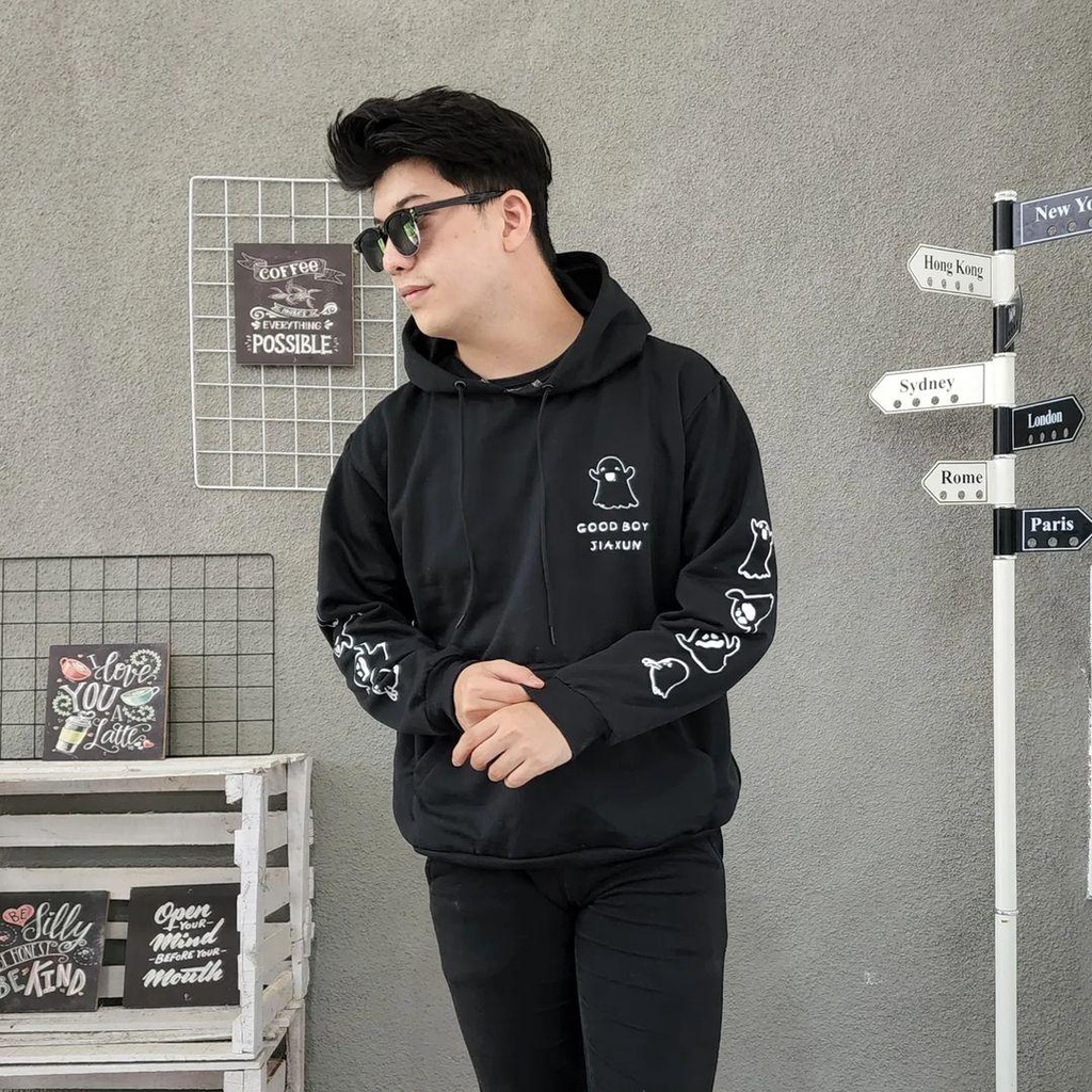 Hoodie Sweater GOOD BOY GHOST untuk jaket pria/wanita