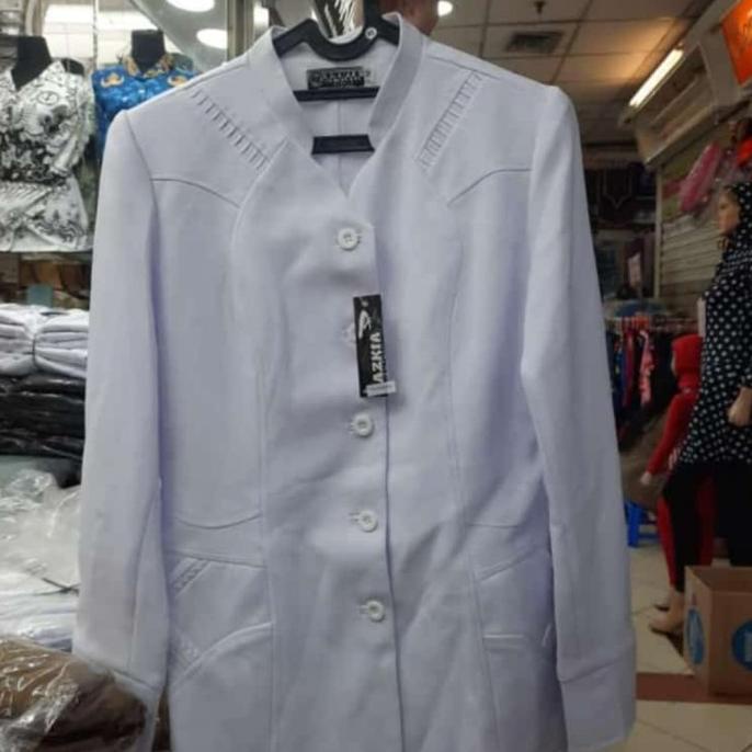Baju Blazer Seragam Putih Polos Hipu Dinas ASN Kerja Kantor Wanita