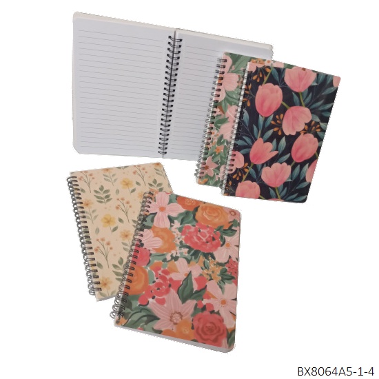 

Diary Notebook Spiral A5 Hardcover Flower BX8064A5-1-4 & Home - Buku Tulis Unik