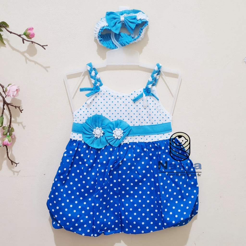 [P-063] Dress Bayi (0-6 bulan) / Setelan Bayi Perempuan Motif beruang