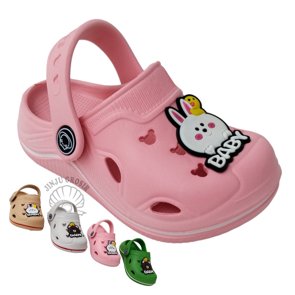 	 Sepatu Sandal Anak Bayi Perempuan Sendal Balita Cewek Tali Belakang Baim Umur 1 2 3 4 5 Tahun Karakter Lucu Kekinian Terbaru Karet Empuk Ringan Anti Slip Murah Original Irsoe 226 S	