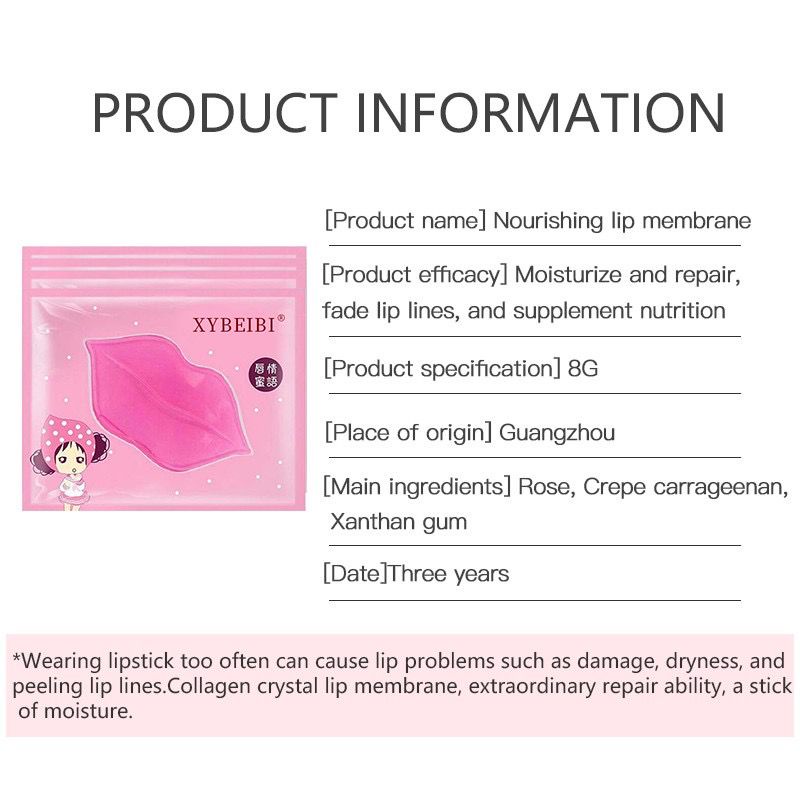 MASKER BIBIR COLLAGEN Pelembab Mulut Kering Pecah Lip Mask Moisturizing Moist Halus Lembut Pink